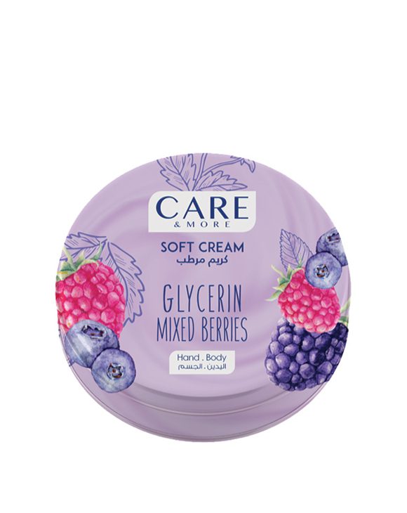 cream berries كير اند مور سوفت كريم جلسرين و توت - 75مل - الصورة 1