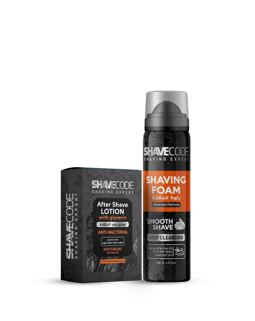 shavecode-charcoal-tp Shave Code Promo TP (Shaving Foam Charcoal 200 ml + After Shave Lotion Charcoal 175 ml) - الصورة 1